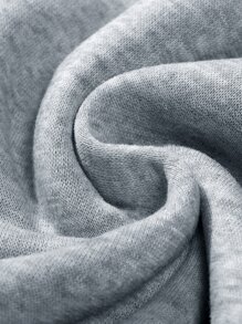 SHEIN EZwear Rabbit Print Thermal Lined Sweatshirt - Light Grey - View 3