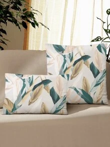 1pc Leaf Design Cushion Cover Without Filler - Multicolor - View 1