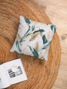 1pc Leaf Design Cushion Cover Without Filler - Multicolor - View 3