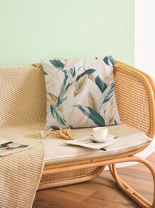 1pc Leaf Design Cushion Cover Without Filler - Multicolor - View 4