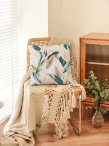 1pc Leaf Design Cushion Cover Without Filler - Multicolor - View 5