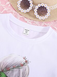 Chicas Camiseta con estampado de figura - Blanco - Ver 4