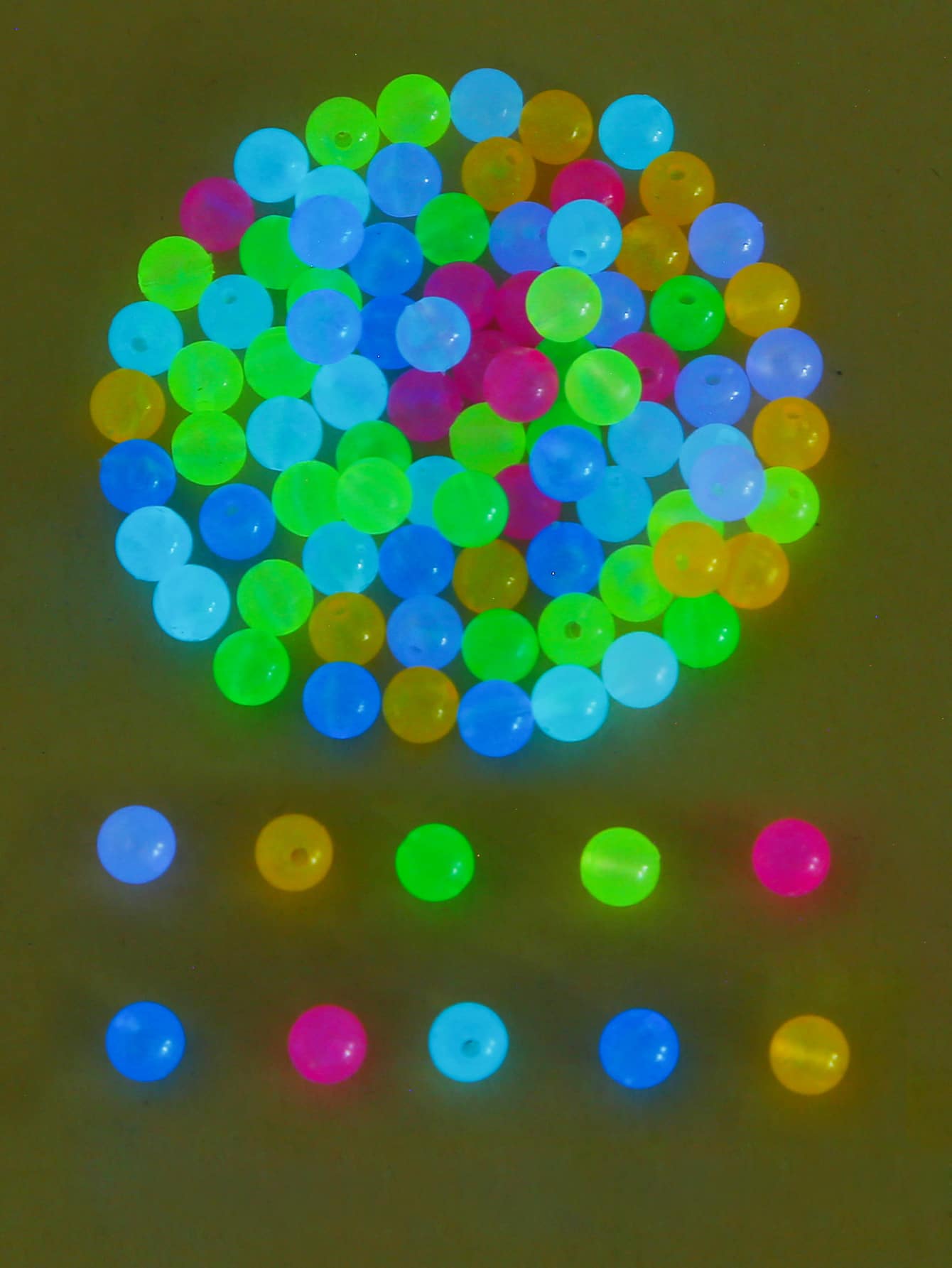 100 hạt 8mm phát sáng trong bóng tối DIY - Nhiều màu - Xem 1