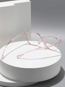 Square Frame Women's Fashionable Design Glasses - Pink - View 2