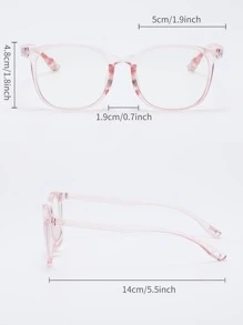 Square Frame Women's Fashionable Design Glasses - Pink - View 3