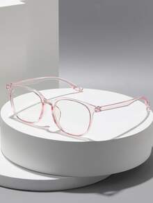 Square Frame Women's Fashionable Design Glasses - Pink - View 4
