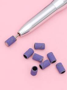 電動美甲機專用50入組80#紫色指甲鑽頭打磨環帶磨頭拋光機砂圈 - 紫色 - 查看 3