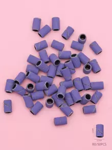 電動美甲機專用50入組80#紫色指甲鑽頭打磨環帶磨頭拋光機砂圈 - 紫色 - 查看 4