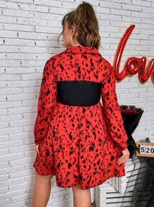 SHEIN Unity Plus Graphic Print Shirt Dress - Multicolor - View 2