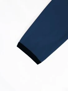 Manfinity Homme Men Contrast Trim Polo Shirt - Navy Blue - View 5