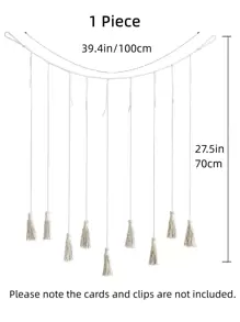1pc Hanging Tassel Photo Wall Decor,Home Decor ,Room Decor,Wall Decor - Multicolor - View 2
