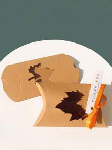 10pcs Hollow Maple Leaf Gift Box With Ribbon - Multicolor - View 2