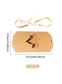 10pcs Hollow Maple Leaf Gift Box With Ribbon - Multicolor - View 3