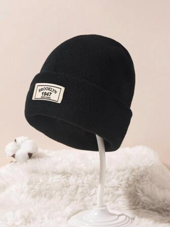 1pc Kids Multi-Color Solid Plain Fashionable Minimalist Outdoor Wind-Proof Cozy Knit Cap, Suitable For Daily Wear, All Season (Autumn/Winter)
