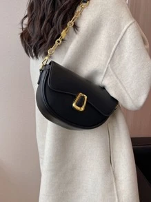 CONTAINEVERY حقيبة جانبية مع زخرفة معدنية، حقيبة أنيقة وعصرية للنساء