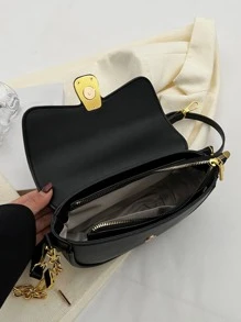 CONTAINEVERY حقيبة جانبية مع زخرفة معدنية، حقيبة أنيقة وعصرية للنساء