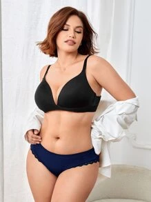 Bragas con encaje en contraste con abertura - Azul Marino - Ver 3