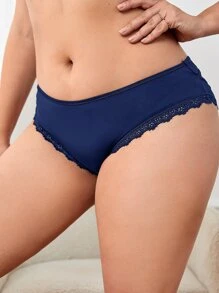 Bragas con encaje en contraste con abertura - Azul Marino - Ver 6