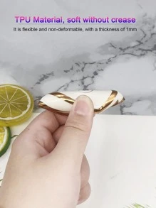 1set Rhinestone Decor Keychain & Car Key Case Compatible With Renault, Key Fob Cover - White - View 7