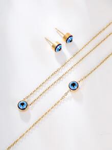 4 piezas Set joya diseño de aojo - Amarillo Oro - Ver 1