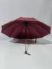 1pc Contrast Binding Umbrella - Burgundy - View 5