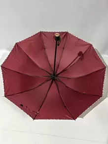 1pc Contrast Binding Umbrella - Burgundy - View 8