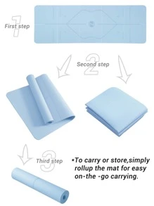 1pc Plain Yoga Mat - Blue - View 5