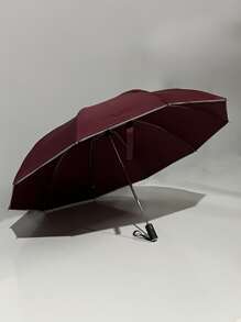 1pc Contrast Binding Umbrella - Burgundy - View 1