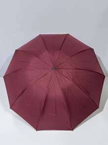 1pc Contrast Binding Umbrella - Burgundy - View 4