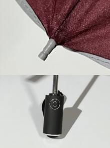 1pc Contrast Binding Umbrella - Burgundy - View 7