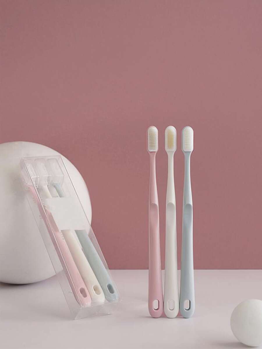 3 piezas Cepillo de dientes suave de silicona - Multicolor - Ver 1