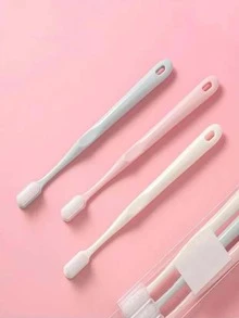 3 piezas Cepillo de dientes suave de silicona - Multicolor - Ver 5