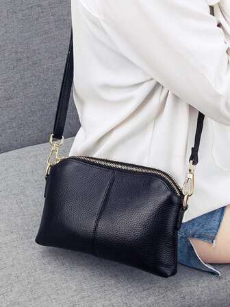 Commuter Style Fashion Versatile Multi-Zipper Pocket Large Capacity Minimalist Portable Crossbody Bag, Suitable For Women Shopping, Party, Gift For Mom