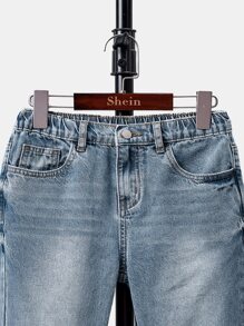 Boys Slant Pocket Carrot Jeans - Medium Wash - View 3