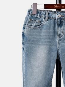 Boys Slant Pocket Carrot Jeans - Medium Wash - View 4