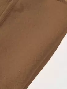 Manfinity Homme Quần thể thao Nam Dây kéo màu trơn - Cà phê nâu - Xem 6