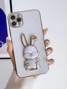 נרתיק לטלפון עם מחזיק עיצוב ארנב - לבן - ראה 1