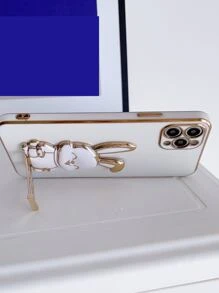 נרתיק לטלפון עם מחזיק עיצוב ארנב - לבן - ראה 3