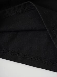 SHEIN LUNE Solid Pocket Patched Tee - Black - View 5