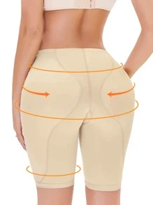 高腰塑形短褲 - 米色 - 查看 2