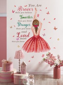 2入組人物和標語圖案牆貼 - 彩色 - 查看 1