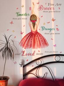 2入組人物和標語圖案牆貼 - 彩色 - 查看 2