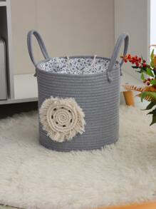 1 pieza Cesta de almacenamiento con diseño de fleco - Multicolor - Ver 3