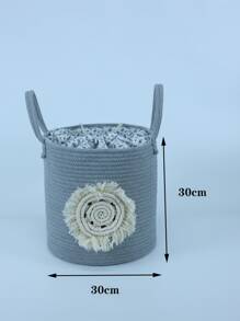 1 pieza Cesta de almacenamiento con diseño de fleco - Multicolor - Ver 4