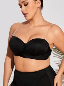 Sujetador liso con aro - Negro - Ver 4