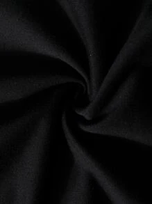 ROMWE MEN Hombres Shorts con estampado de letra de cintura con cordón - Negro - Ver 3