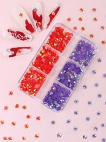 1盒3D水鑽美甲飾品 - 彩色 - 查看 1