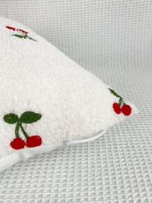 1入櫻桃刺繡枕套或腰枕套，可愛水果設計的方形絨毛枕套 - 彩色 - 查看 4