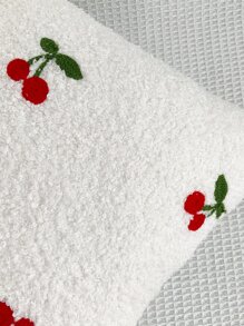 1入櫻桃刺繡枕套或腰枕套，可愛水果設計的方形絨毛枕套 - 彩色 - 查看 5