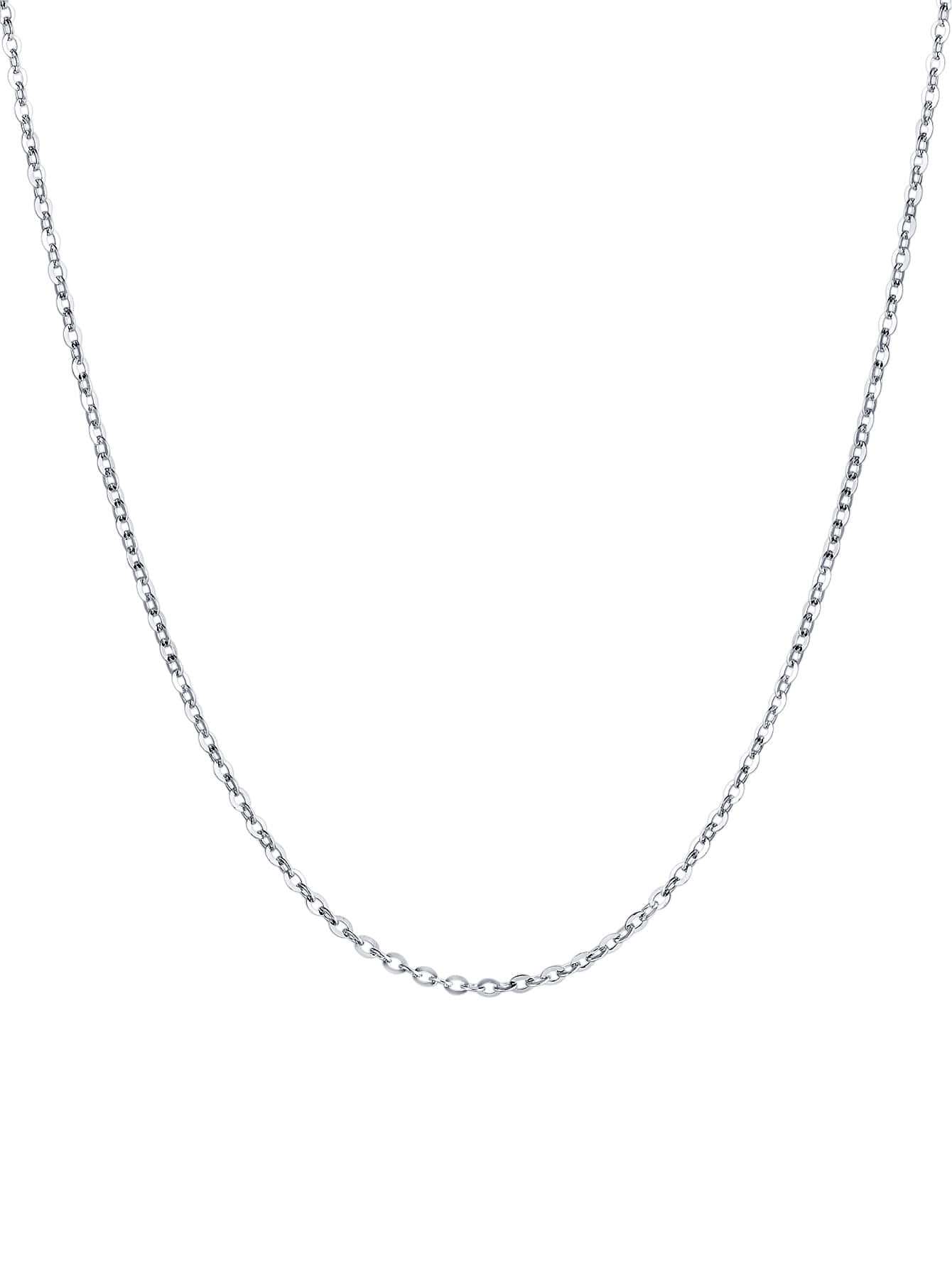 1pc Fashionable And Simple S925 Sterling Silver Handmade Chain Necklace, Versatile And  Jewelry Suitable For Women Daily Wear, Party, And Office Outfits - Silver - View 1